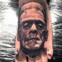 Tatuaje en el pie, monstruo de Frankenstein aterrador