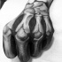 Realistic looking detailed hand tattoo of human bones