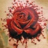 Rose of blood splash tattoo by phil garcia