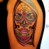 Tatuaggio stilizzato sul braccio Santa Morte