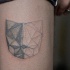 Caseiro simples como tatuagem estilo ponto de figura em forma de gato