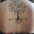 semplice stile fatto a casa inchiostro nero albero tatuaggio su parte superiore della schiena