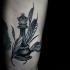 Simple homemade style arm tattoo of chess figure