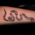 Simple homemade style tattoo of colored snake
