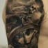 Skeleton pirate tattoo on shoulder