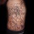 Sketch style black ink Egypt God statue tattoo