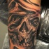 Monster skull in agony tattoo by graynd