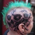 Skull agony tattoo on head by graynd