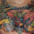 Spectacular painted and colored whole chest tattoo of creepy underwater animals