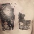 Stippling style black ink chest tattoo of original ornament