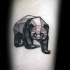 Stone like 3D style interesting looking panda tattoo