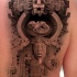 Stonework style cool looking scapular tattoo of ancient statues