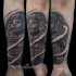Mauerwerk Stil mittleres Unterarm Tattoo mit der alten Mayas Statue