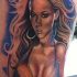 Stunning sexy looking colored tattoo of seductive woman