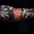 Tatuaje en el brazo, tigre espectacular realista