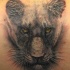 super realistico testa di pantera nera tatuaggio