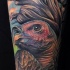 Superior looking detailed forearm tattoo of very detailed eagle