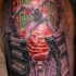 Tatuaggio grande colorato impressionante 3D  biomeccanica & zipper