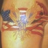 Bandiera americana in fiamma tatuaggio