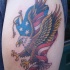 bandiera americana e aquila tatuaggio