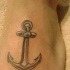 Tatuaje en el pie Ancla de acero clásica