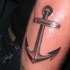 Tatuaje en el pie Gran ancla de acero