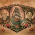 Tatuaje en el pecho Dos retratos Estilo marino