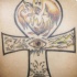 Croce con fenice e occhio tatuaggio