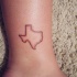Contour de Texas le tatouage sur le mollet