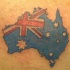Bandiera australiana e mappa tatuaggio