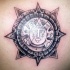 Tatuaje del dios del sol Maya.