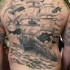 Tatuaggio impressionante sulla schiena la nave a vela grande