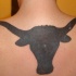 toro nero cicago logo sulla schiena tatuaggio