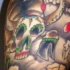 giorno morti stile cranio toro tatuaggio colorato