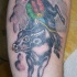 toro rodeo tatuaggio colorato