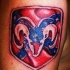 dodge logo a bandiera confederazione tatuaggio