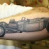 vecchia scuola hot rod nero tatuaggio