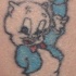 Personaggio dei cartoni animati Porky Pig tatuato