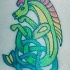Tatuaje del caballo pez en estilo céltico