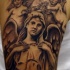angelo e due cherubini memoriale tatuaggio inchiostro nero