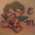 piccolo cherubino cartone animato  tatuaggio colorato
