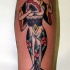 geisha in rose vestito classico tatuaggio