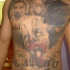 tatuaje latino frontal de payaso zombi