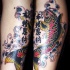 COLORATISSIMO TATUAGGIO DEL KOI PESCE CONSCRITTE KANJI