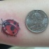 Tatuaje detallado de una mariquita pequeña
