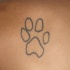 silueta d'impronta di zampa tatuaggio