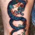 drago blu di stile cinese tatuaggio