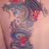 drago blu con stile cinese tatuaggio sulla schiena