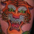 Tatuaje clásico cabeza del tigre en color