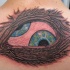 Tatuaje de un ojo en espalda